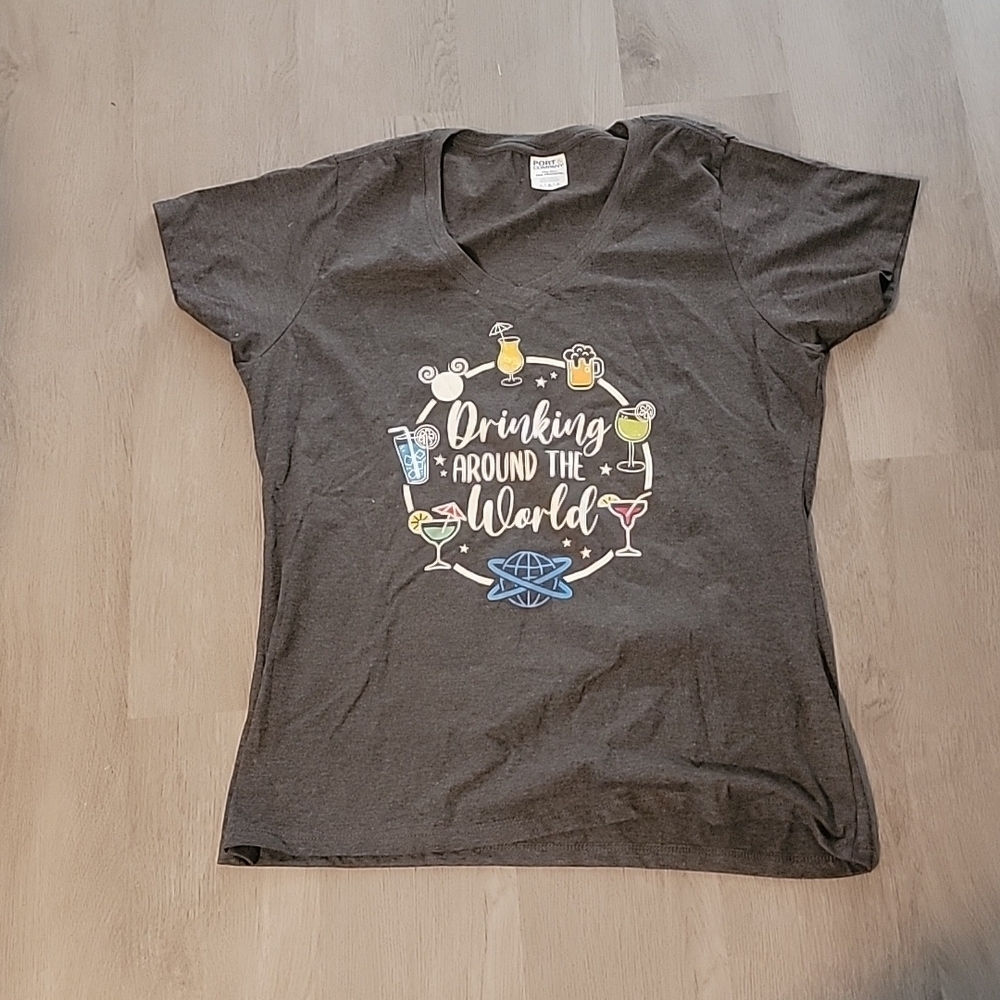 NWOT Disney‎ Epcot Drinking Around the World Tee Shirt